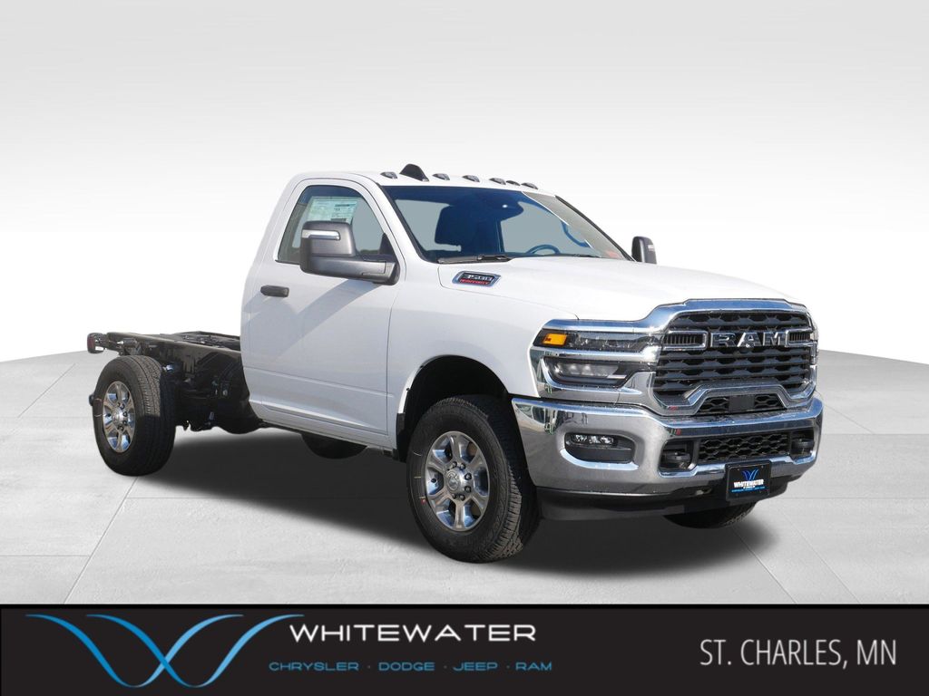 Bright White Clearcoat 2026 RAM 3500 Chassis Tradesman Regular Cab 4WD Pickup Truck Four-Wheel Drive 8-Speed Automatic