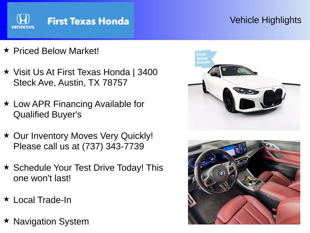 Used Car 2024 Bmw 4 Series  M440i For Sale Under $60,000 In Austin, Texas