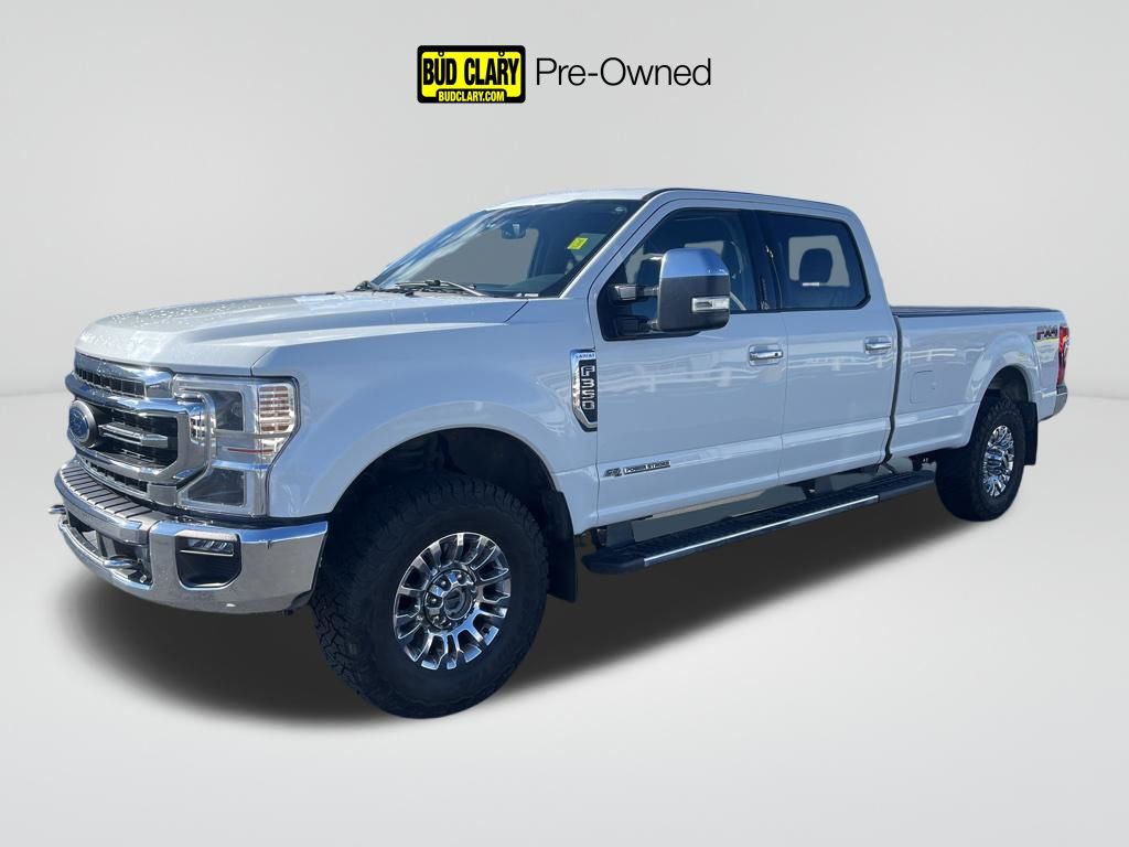 Star White Metallic Tri-Coat 2021 Ford F-350 Super Duty Lariat Crew Cab 4WD Pickup Truck Four-Wheel Drive Automatic