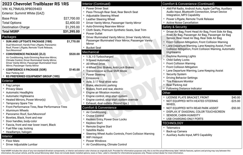 Used 2023 Chevrolet TrailBlazer SUV