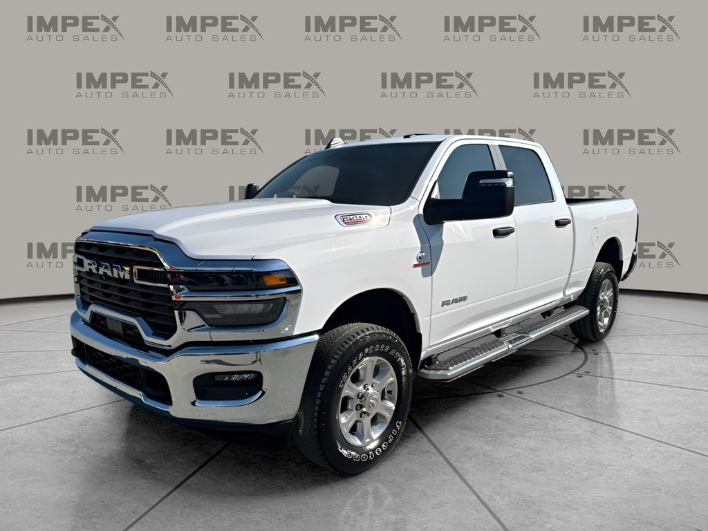 Bright White Clearcoat 2025 RAM 2500 Big Horn Crew Cab 4WD Pickup Truck Four-Wheel Drive 8-Speed Automatic