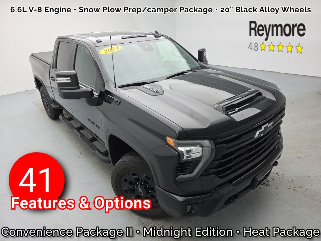 Black 2024 Chevrolet Silverado 2500HD LT Crew Cab 4WD Pickup Truck Four-Wheel Drive Automatic