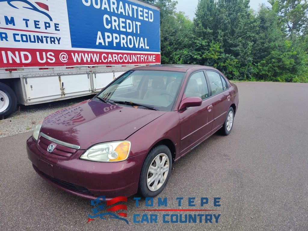 Purple 2003 Honda Civic Sedan Front-Wheel Drive 4-Speed Automatic Overdrive