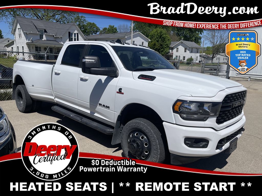Bright White Clearcoat 2024 RAM 3500 Big Horn Crew Cab LB DRW 4WD Pickup Truck Four-Wheel Drive 6-Speed Automatic