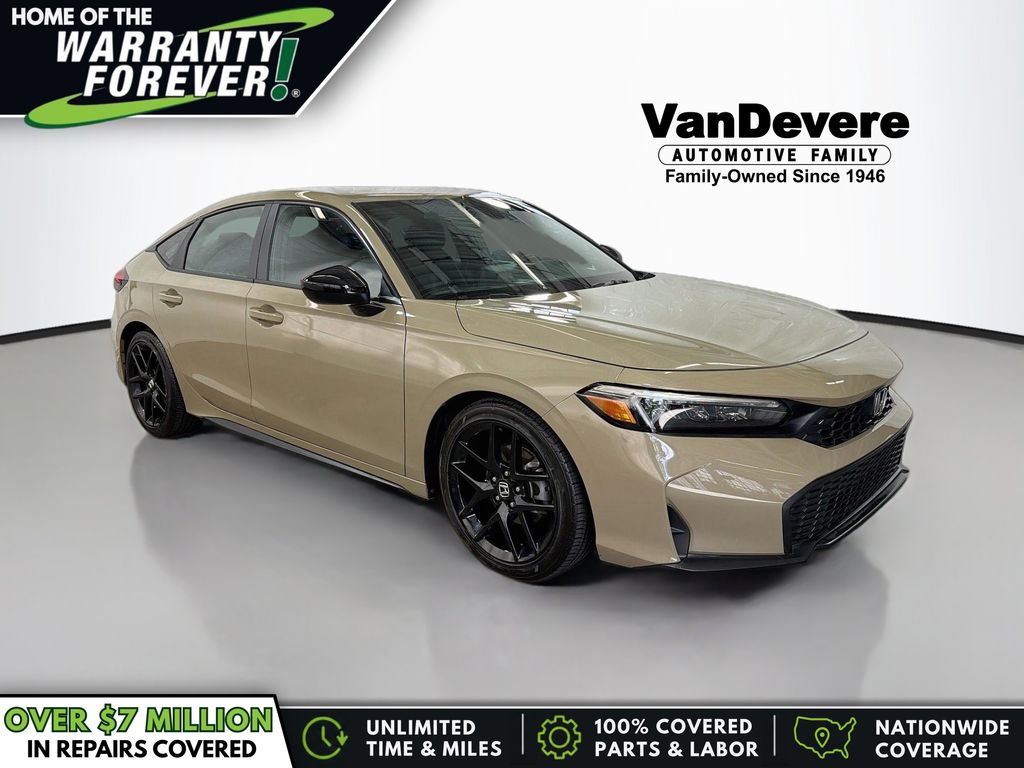 Champagne 2025 Honda Civic Hatchback Hatchback Front-Wheel Drive Continuously Variable Transmission