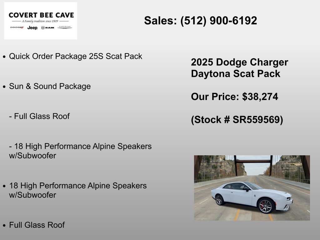 New Car 2025 Dodge Charger  R/t Scat Pack For Sale Under $40,000 In Austin, Texas