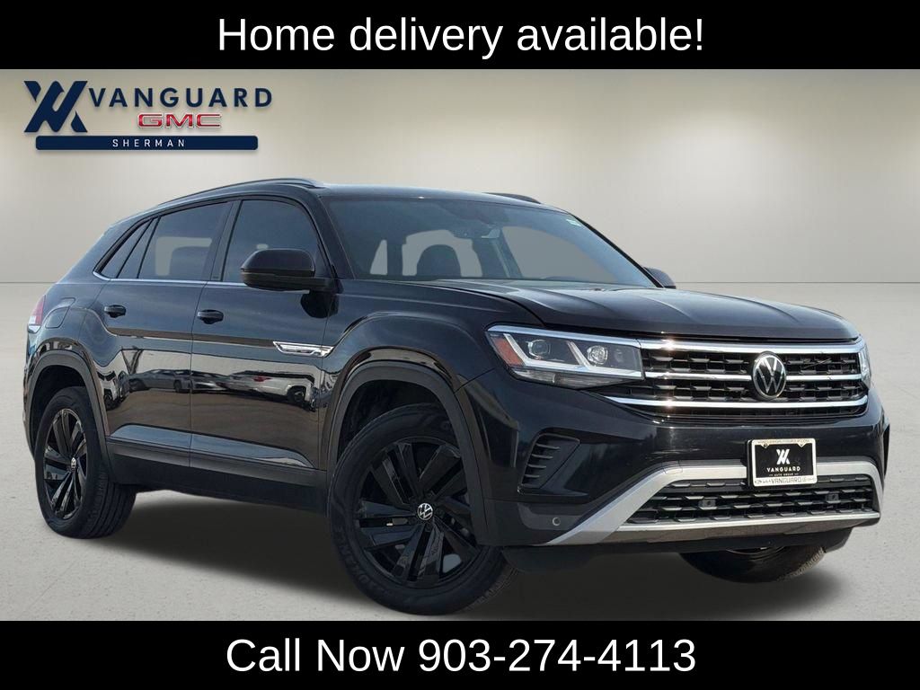 Deep Black 2021 Volkswagen Atlas Cross Sport V6 SE FWD with Technology SUV / Crossover Front-Wheel Drive 8-Speed Automatic