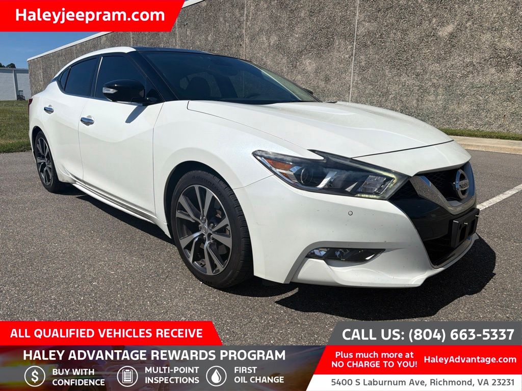 Pearl White 2017 Nissan Maxima Sedan Front-Wheel Drive Continuously Variable Transmission