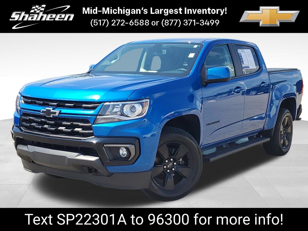 Bright Blue Metallic 2022 Chevrolet Colorado Pickup Truck Four-Wheel Drive 8-Speed Automatic