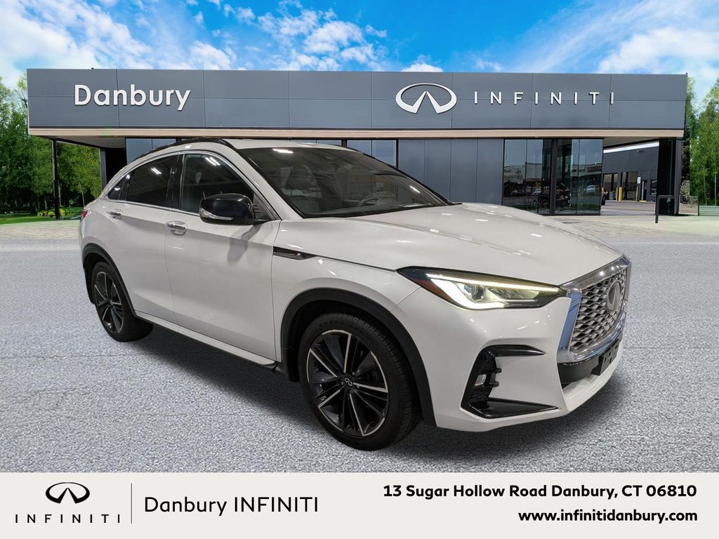 Radiant White 2023 INFINITI QX55 SUV / Crossover All-Wheel Drive Continuously Variable Transmission