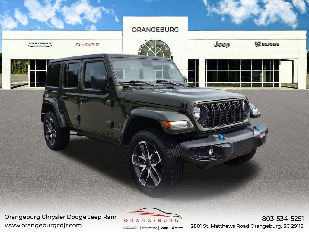 Sarge Green Clearcoat 2024 Jeep Wrangler 4xe SUV / Crossover Four-Wheel Drive 8-Speed Automatic