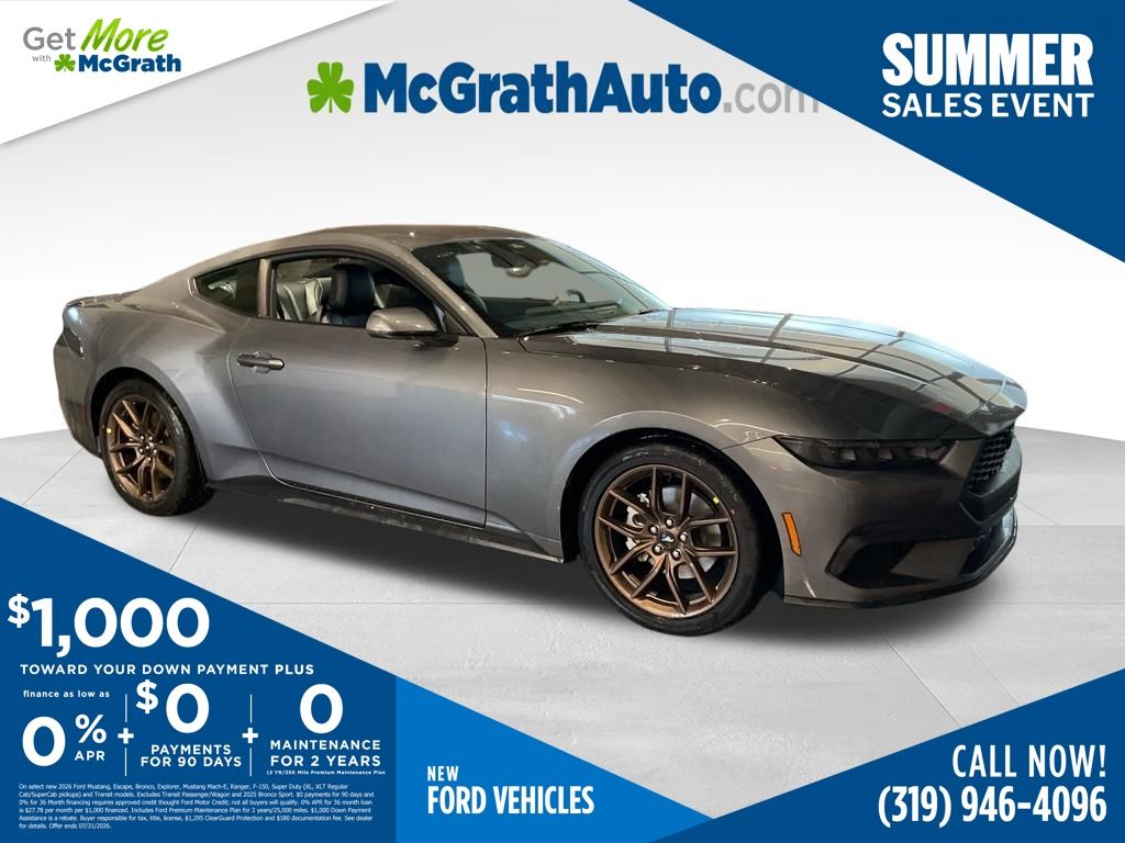 Carbonized Gray Metallic 2026 Ford Mustang Coupe Rear-Wheel Drive Automatic