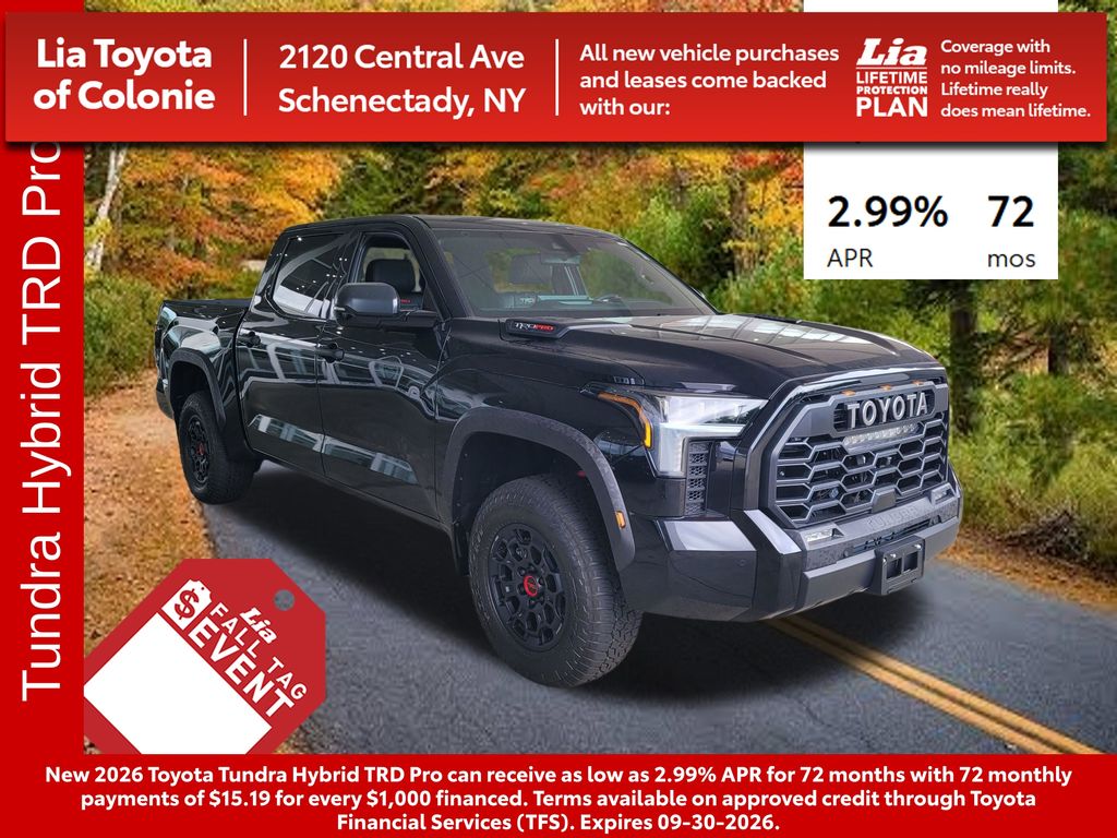 Midnight Black 2026 Toyota Tundra Hybrid Pickup Truck Four-Wheel Drive Automatic