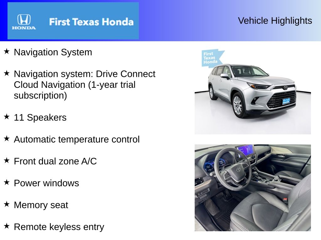 Used Car 2024 Toyota Grand Highlander  Platinum For Sale Under $50,000 In Austin, Texas