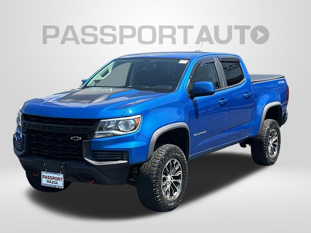Bright Blue Metallic 2021 Chevrolet Colorado ZR2 Crew Cab 4WD Pickup Truck Four-Wheel Drive 8-Speed Automatic