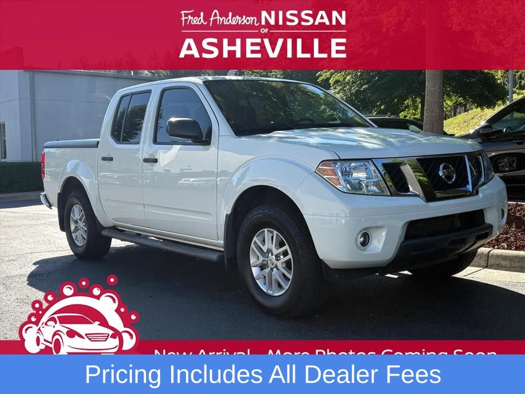 Glacier White 2019 Nissan Frontier SV V6 Crew Cab 4WD Pickup Truck Four-Wheel Drive 5-Speed Automatic Overdrive