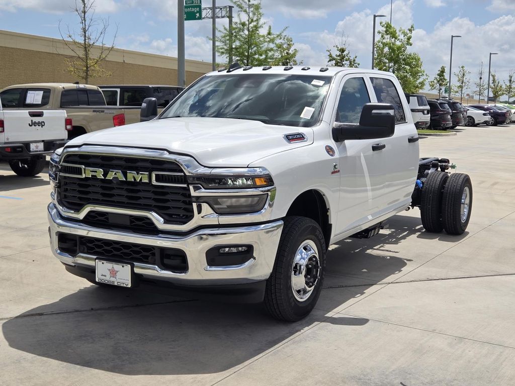 Bright White Clearcoat 2026 RAM 3500 Chassis Tradesman Crew Cab LB DRW 4WD Pickup Truck Four-Wheel Drive 8-Speed Automatic