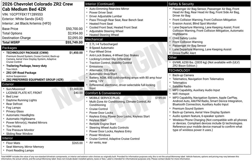 New 2026 Chevrolet Colorado Truck