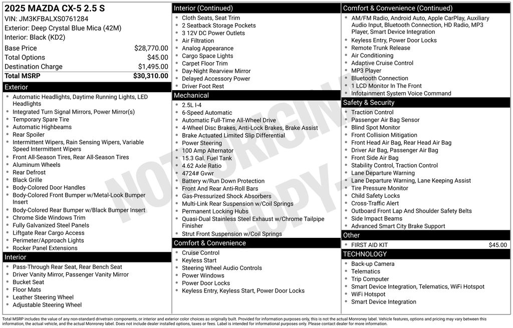 2025 Mazda Mazda CX-5 2.5 S 2025 Mazda Mazda CX-5 2.5 S