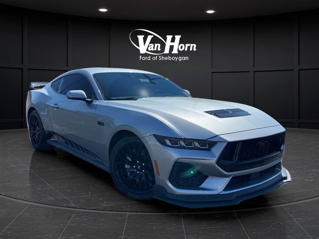 Iconic Silver Metallic 2024 Ford Mustang Coupe Rear-Wheel Drive Automatic