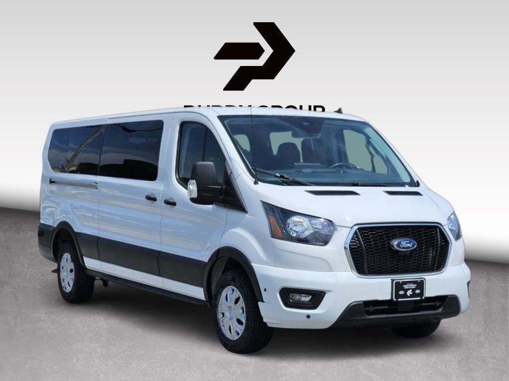 Oxford White 2024 Ford Transit Passenger 350 XLT Low Roof LB RWD Van Rear-Wheel Drive