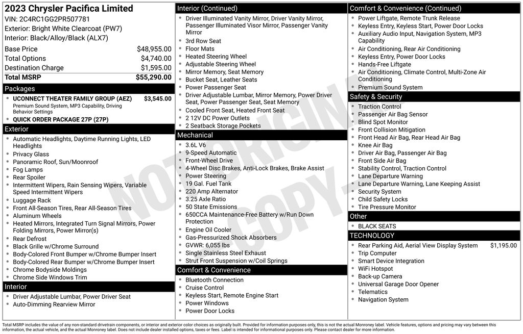 2023 Chrysler Pacifica Limited White at Bob Ruth Ford