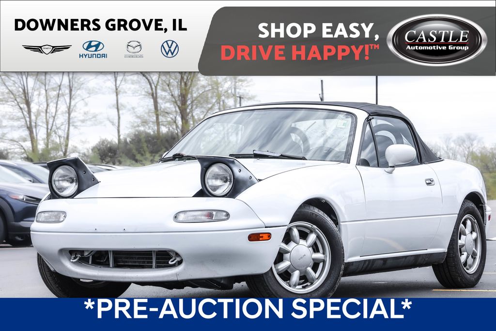 White 1990 Mazda MX-5 Miata Roadster Convertible Rear-Wheel Drive 5-Speed Manual