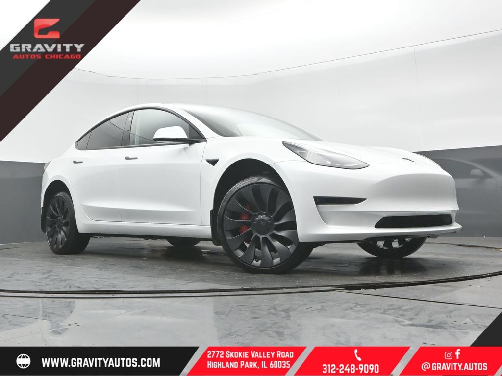 Pearl White Multi-Coat 2023 Tesla Model 3 Performance AWD Sedan All-Wheel Drive 1-Speed Automatic