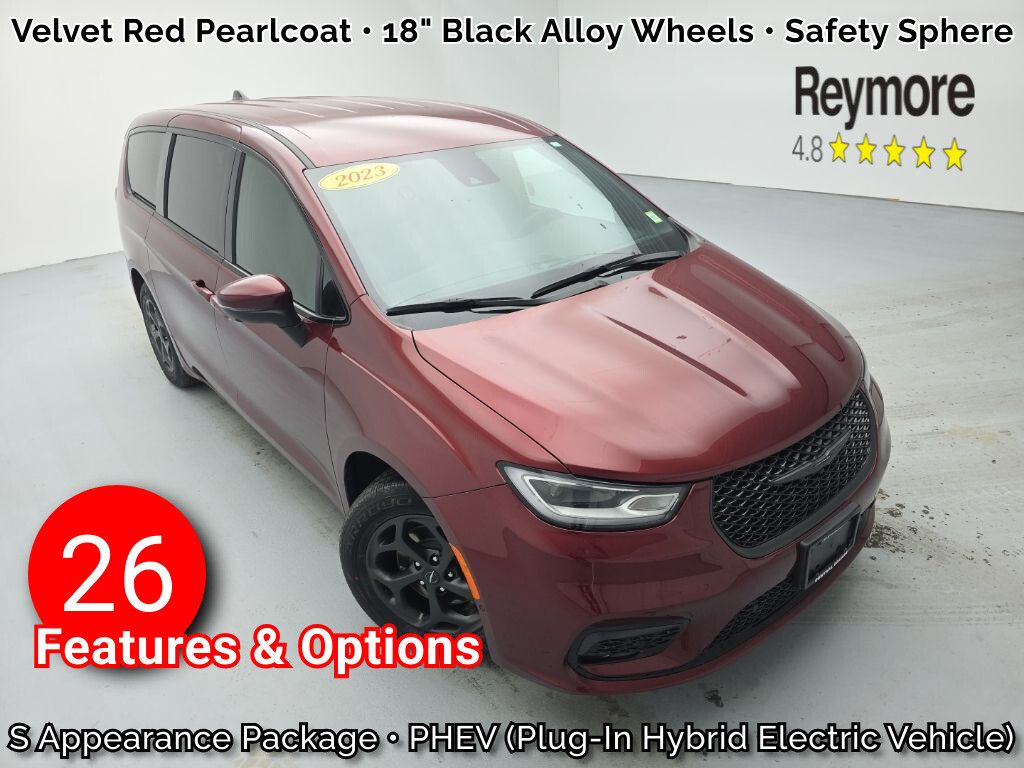 Velvet Red Pearlcoat 2023 Chrysler Pacifica Hybrid Minivan Front-Wheel Drive Continuously Variable Transmission