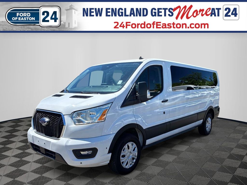Oxford White 2024 Ford Transit Passenger 350 XLT Low Roof LB RWD Van Rear-Wheel Drive
