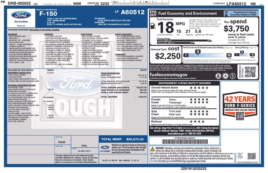 2020 Ford F-150 King Ranch 4x4 SuperCrew 5-1/2 Box's photo