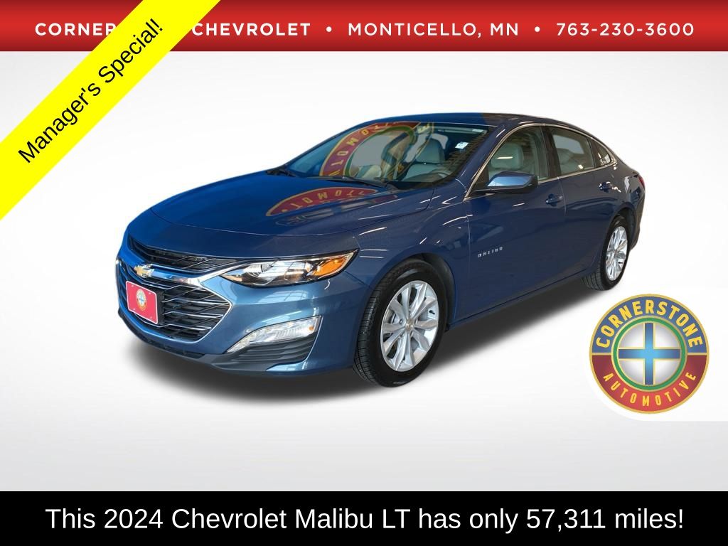 Lakeshore Blue Metallic 2024 Chevrolet Malibu Sedan Front-Wheel Drive Continuously Variable Transmission