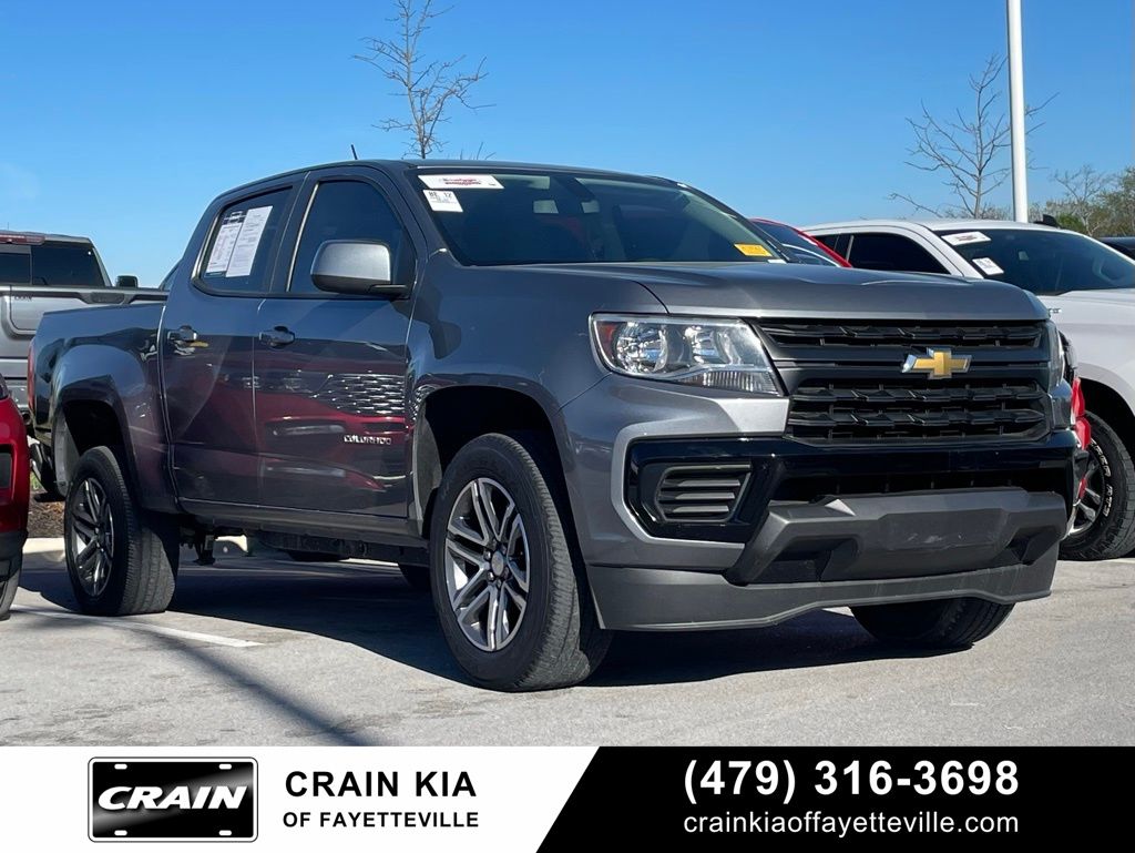 Gray (Satin Steel Metallic) 2021 Chevrolet Colorado Work Truck Crew Cab RWD Pickup Truck 4X2 6-Speed Automatic