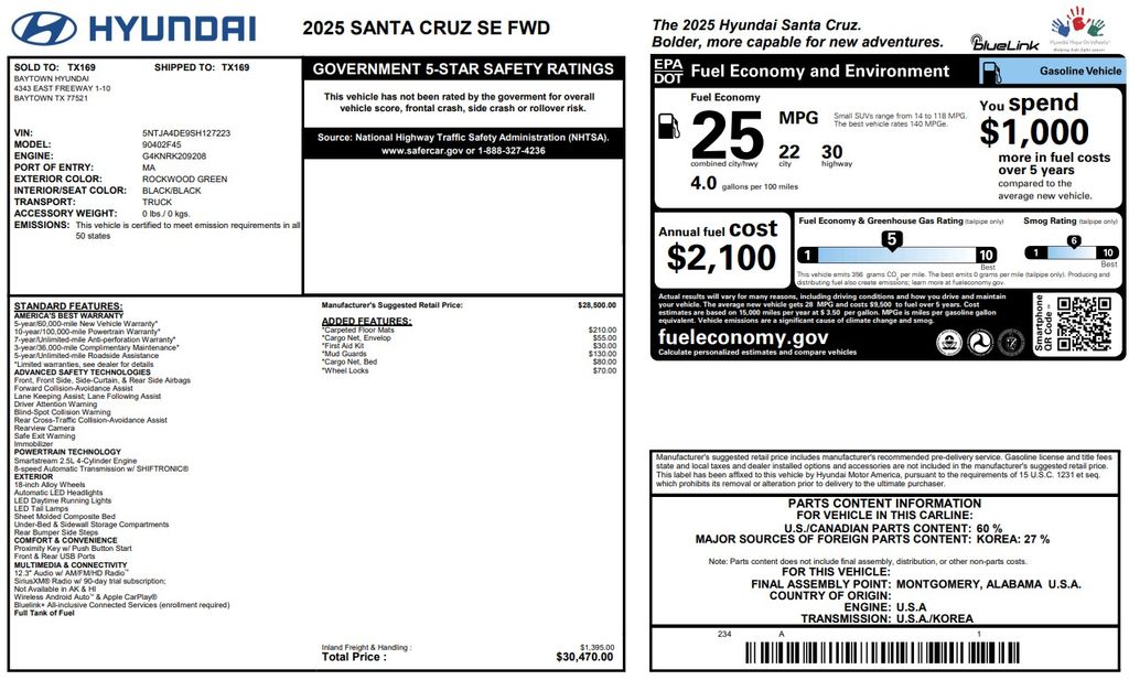 2025 Hyundai Santa Cruz SE - 1