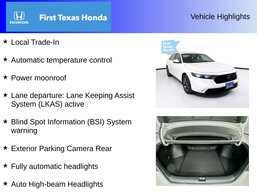 Used Car 2025 Honda Accord Hybrid  Ex-l For Sale Under $35,000 In Austin, Texas