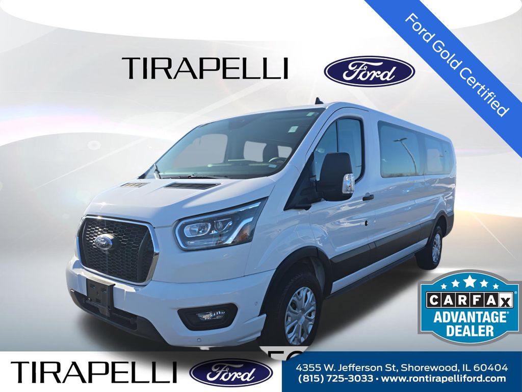 Oxford White 2023 Ford Transit Passenger 350 XLT Low Roof LB RWD Van Rear-Wheel Drive Automatic