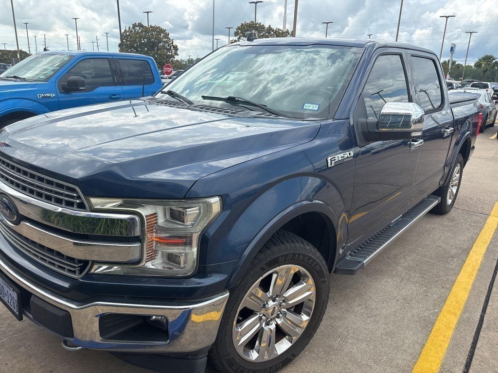 Blue 2019 Ford F-150 Lariat SuperCrew 4WD Pickup Truck Four-Wheel Drive Automatic