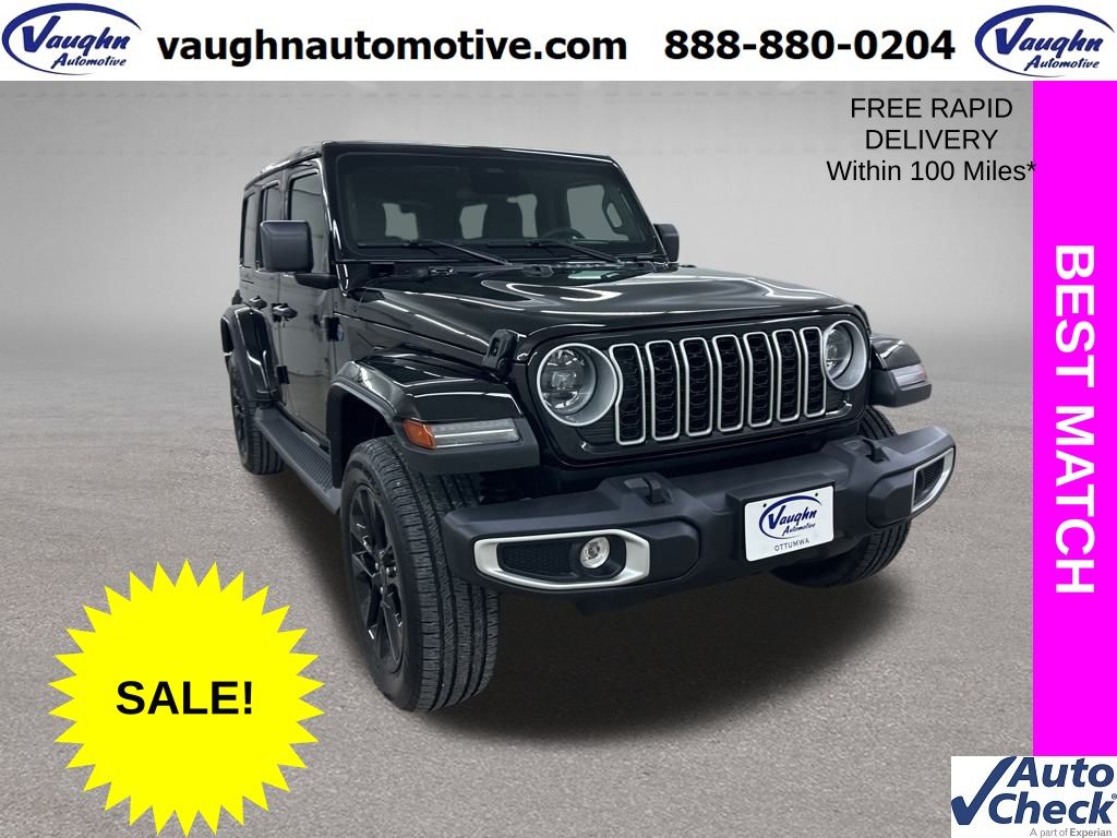 Black Clearcoat 2025 Jeep Wrangler 4xe Sahara 4WD SUV / Crossover Four-Wheel Drive 8-Speed Automatic