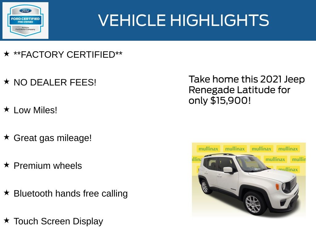 Certified Used 2021 White Jeep Latitude image 12
