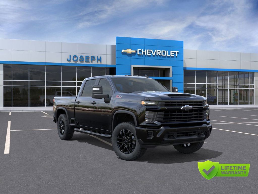 Black 2026 Chevrolet Silverado 2500HD Custom Crew Cab 4WD Pickup Truck Four-Wheel Drive Automatic