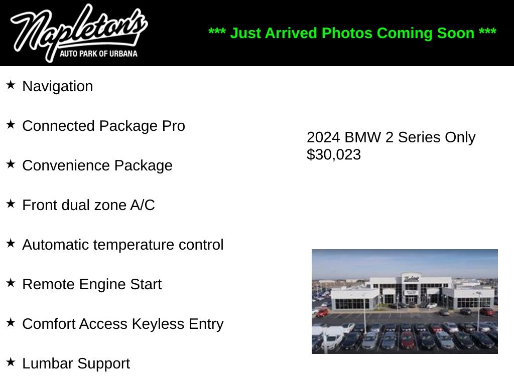 Jet Black 2024 BMW 2 Series Sedan All-Wheel Drive 8-Speed Automatic