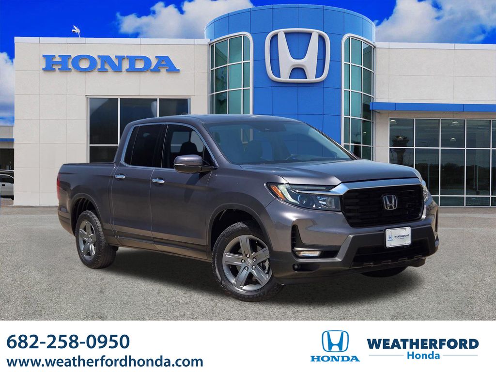 Gray (Modern Steel Metallic) 2023 Honda Ridgeline Pickup Truck All-Wheel Drive 9-Speed Automatic
