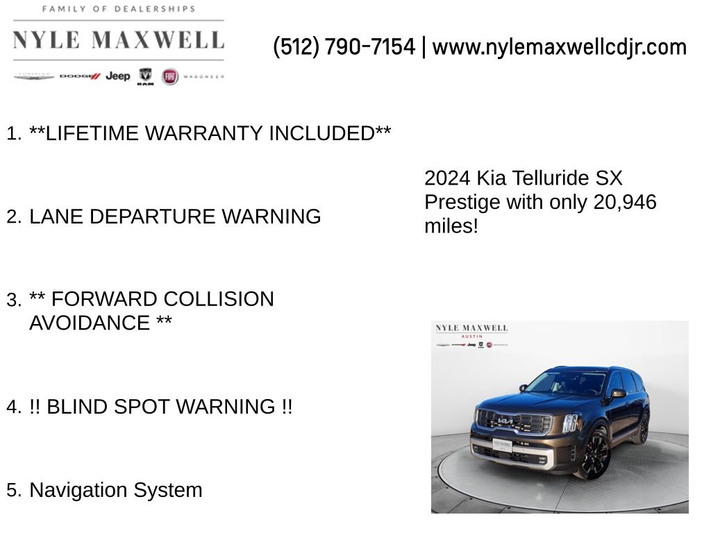 Used Car 2024 Kia Telluride  Sx-prestige For Sale Under $50,000 In Austin, Texas