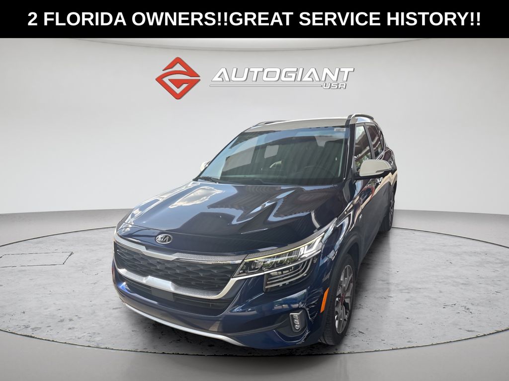 Dark Ocean Blue/White Roof 2021 Kia Seltos SUV / Crossover All-Wheel Drive 7-Speed Automatic