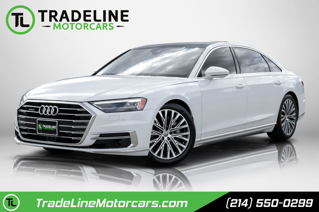 Glacier White Metallic 2019 Audi A8 L 55 TFSI quattro Sedan All-Wheel Drive 8-Speed Automatic