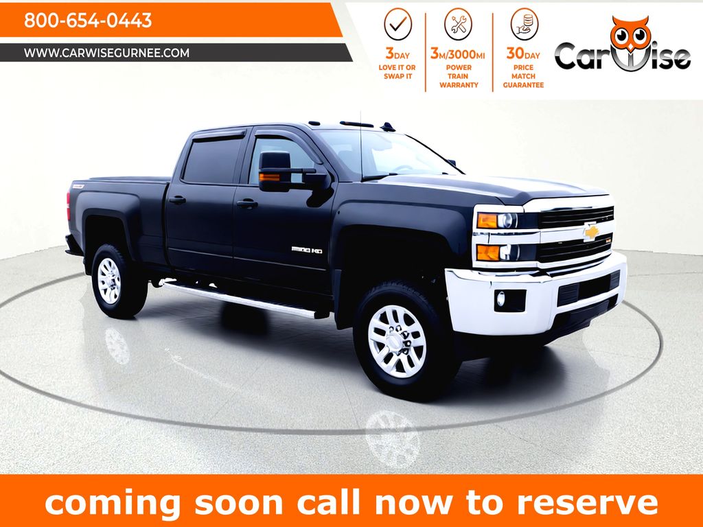 Black 2017 Chevrolet Silverado 2500HD LT Crew Cab 4WD Pickup Truck Four-Wheel Drive 6-Speed Automatic Overdrive
