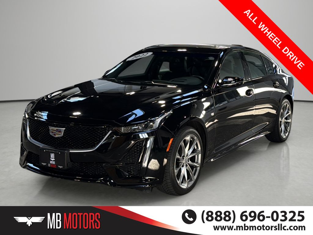 Black 2022 Cadillac CT5 Sedan All-Wheel Drive Automatic