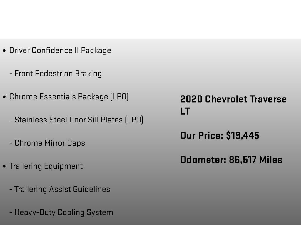 2020 Chevrolet Traverse LT Gray at Klick Lewis Buick Chevrolet