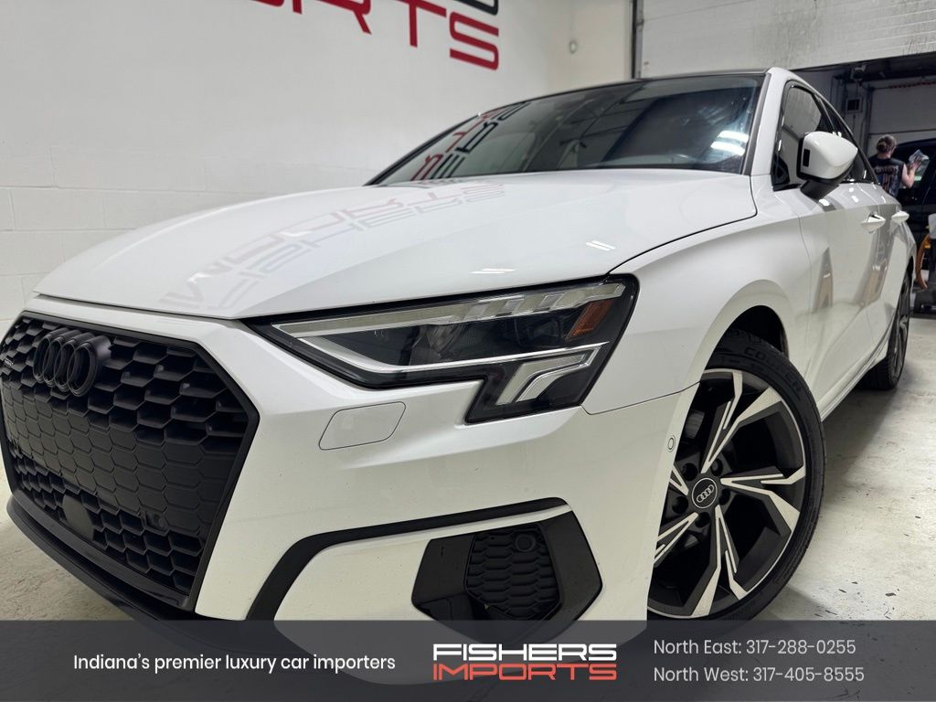 Ibis White 2023 Audi A3 Sedan All-Wheel Drive 7-Speed Automatic