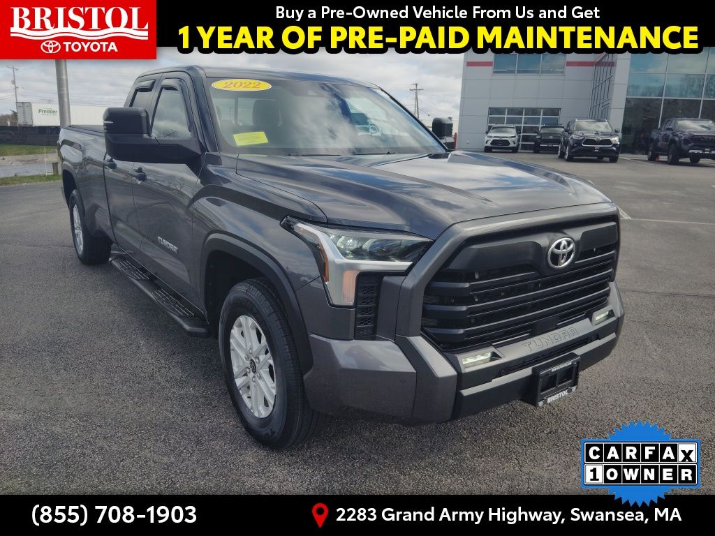 Magnetic Gray Metallic 2022 Toyota Tundra SR5 Double Cab LB 4WD Pickup Truck Four-Wheel Drive Automatic
